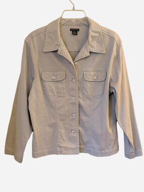 Dockers Women's Cream Button-Front Jean Jacket | Size L